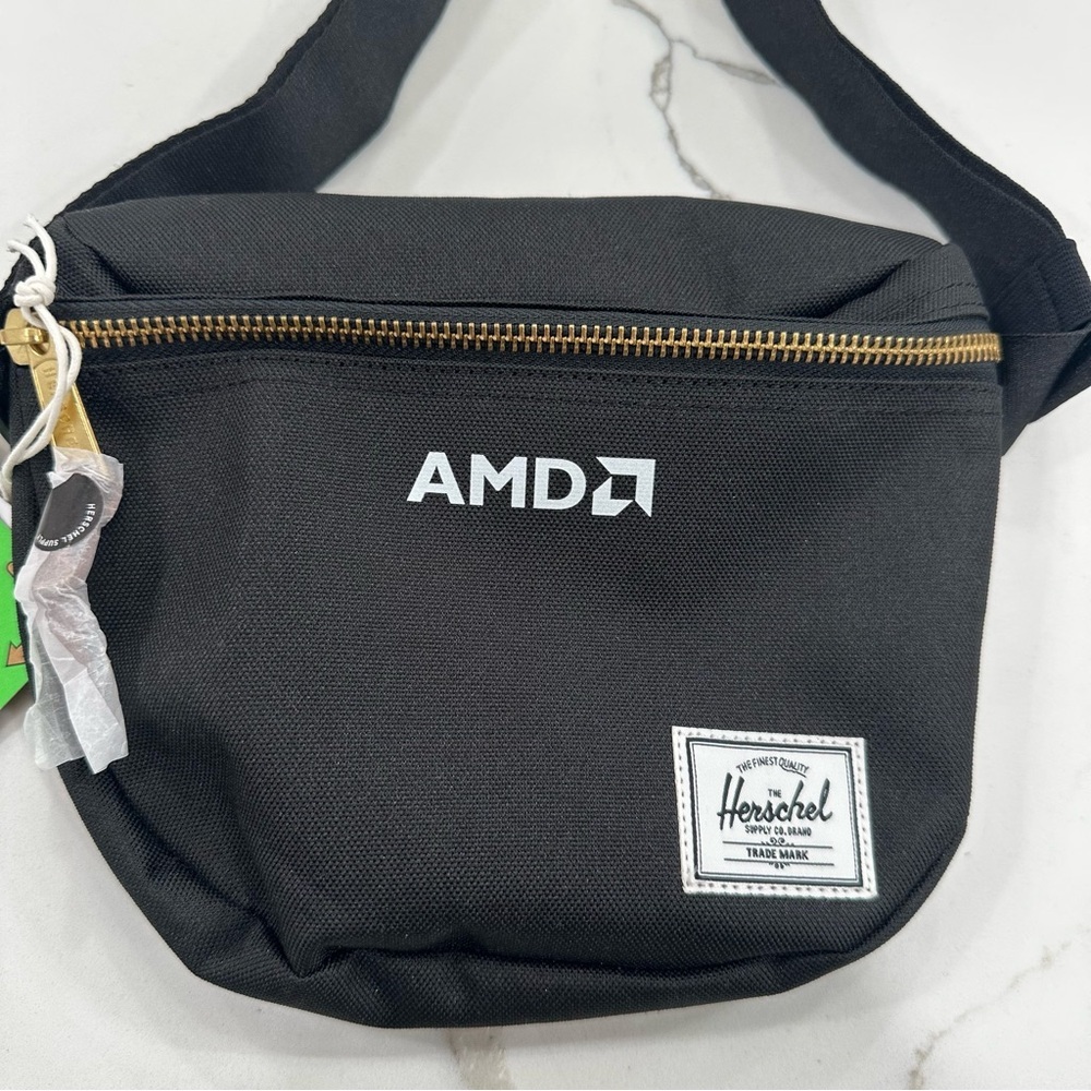 NWT Herschel Supply Co. x AMD Settlement Hip Pack Black Fanny Pack Waist Bag - Picture 2 of 10